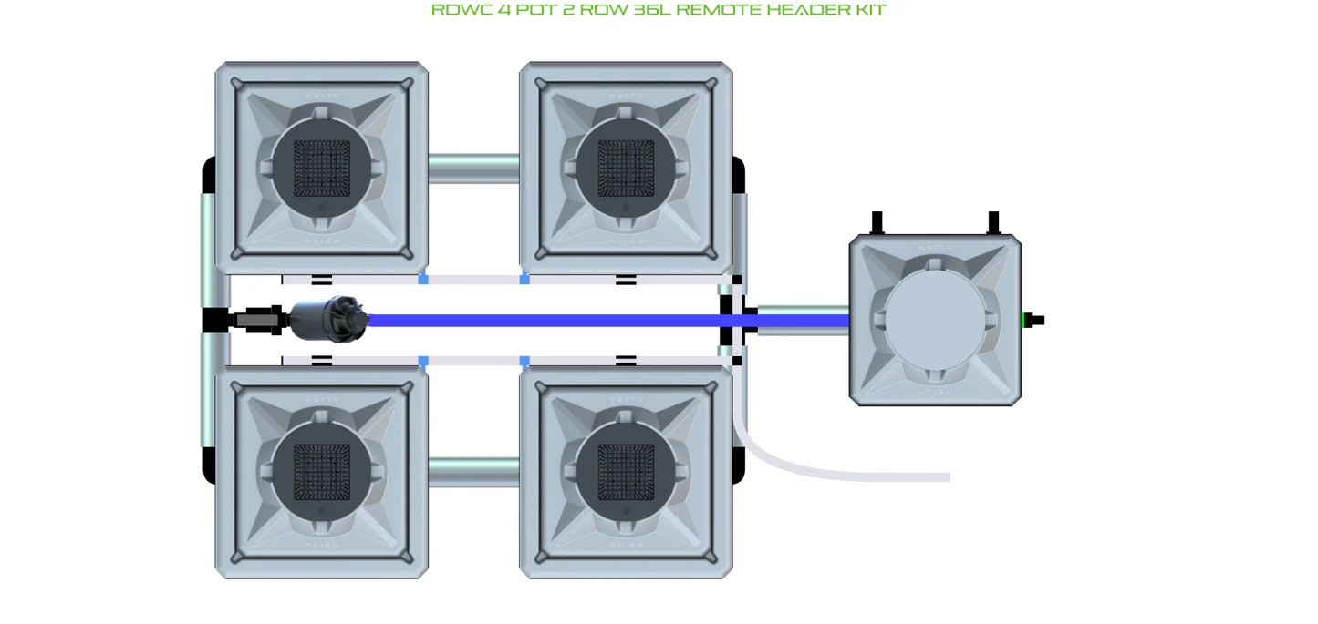 Alien Hydroponics RDWC 4 Pot 2 Row Kit