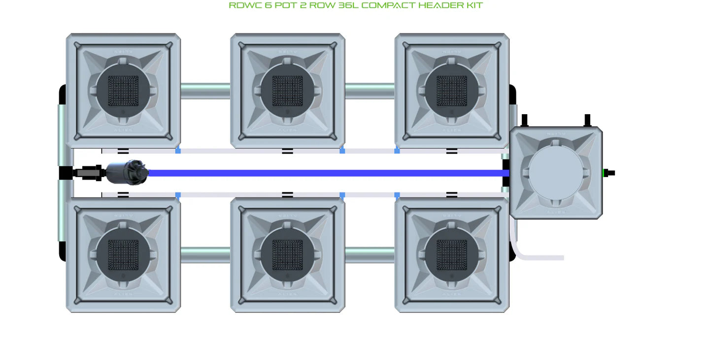 Alien Hydroponics RDWC 6 Pot 2 Row Kit