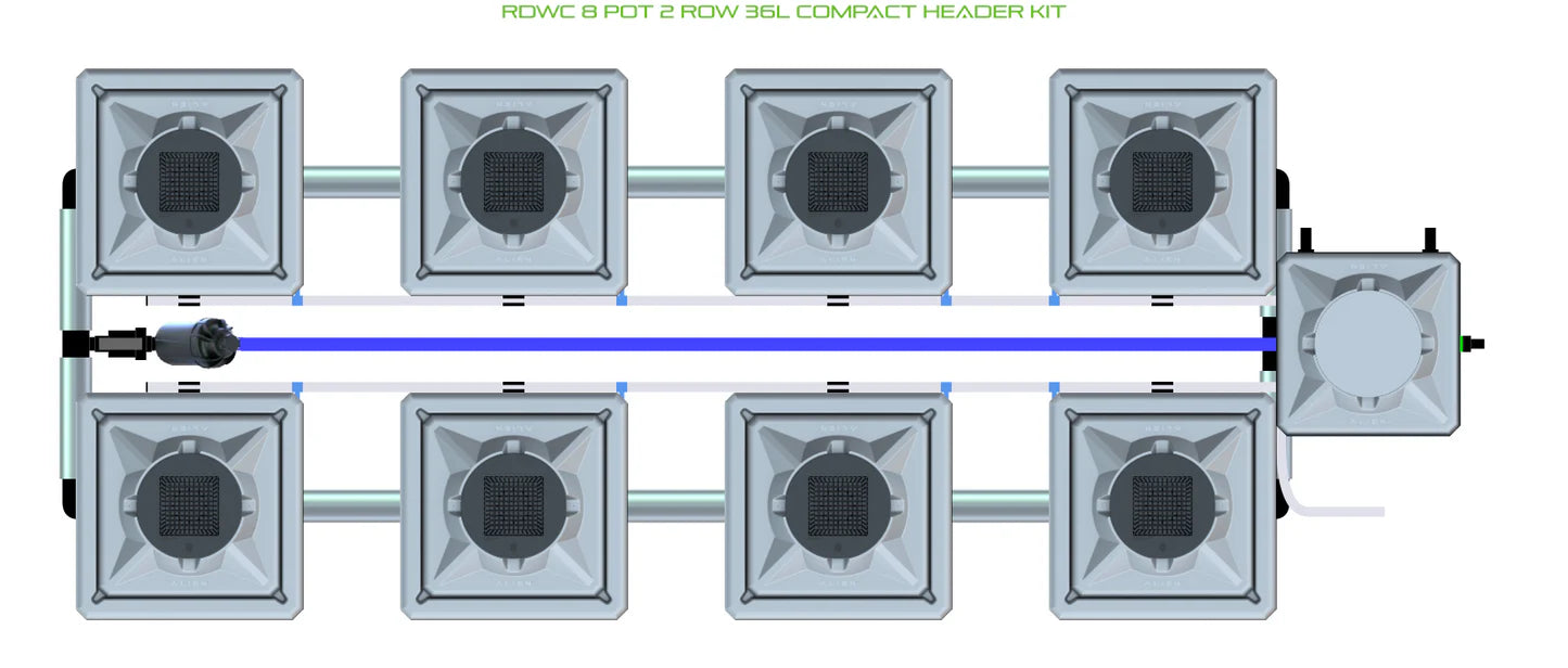 Alien Hydroponics RDWC 8 Pot 2 Row Kit