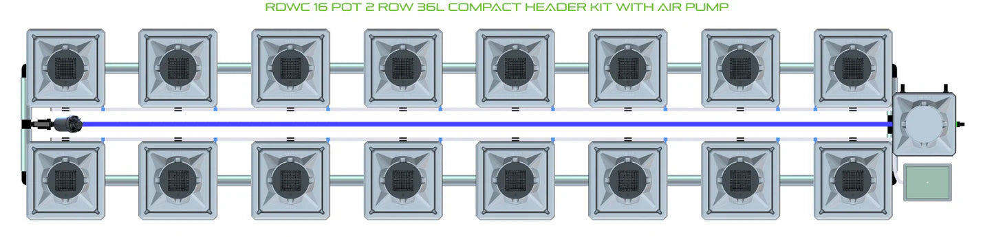 Alien Hydroponics RDWC 16 Pot 2 Row Kit