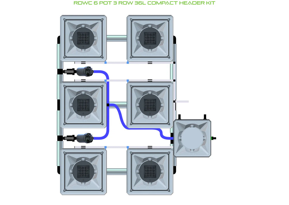 Alien Hydroponics RDWC 6 Pot 3 Row Kit