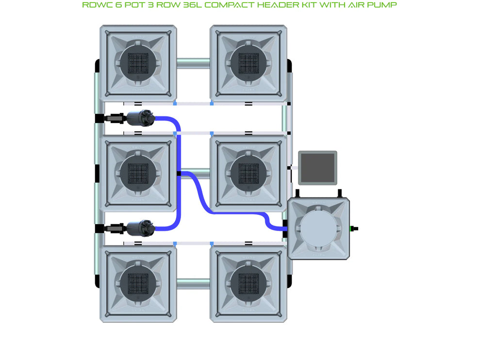 Alien Hydroponics RDWC 6 Pot 3 Row Kit