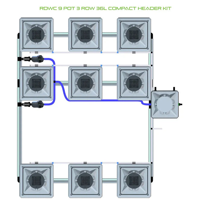 Alien Hydroponics RDWC 9 Pot 3 Row Kit