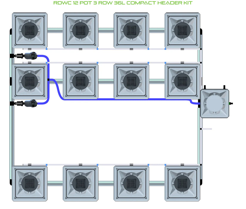 Alien Hydroponics RDWC 12 Pot 3 Row Kit