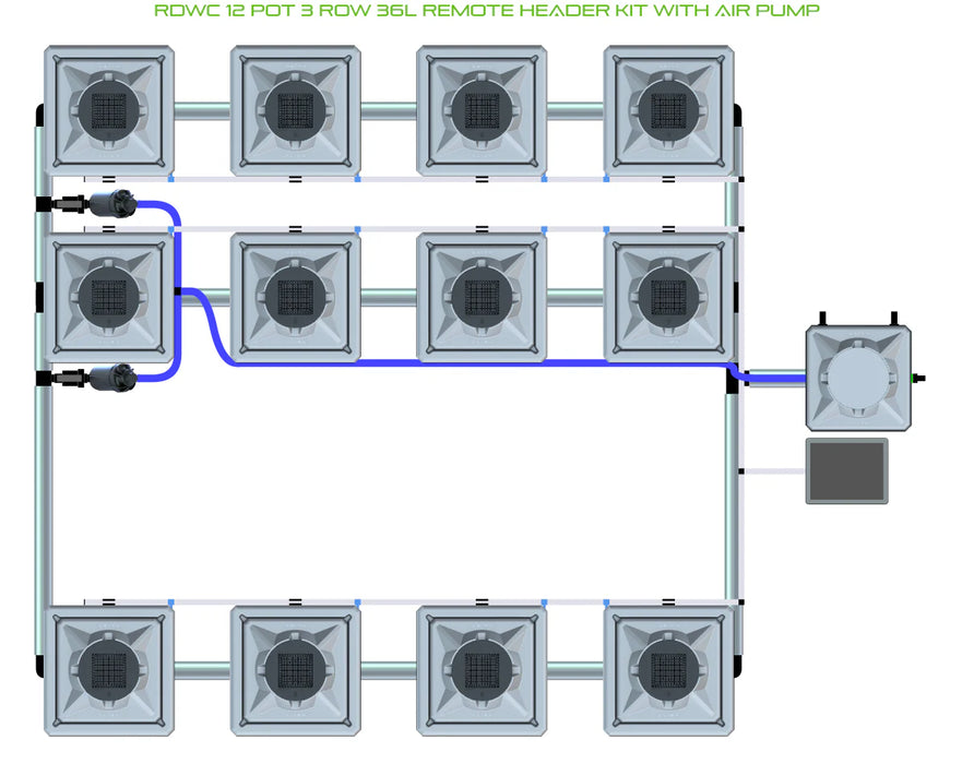 Alien Hydroponics RDWC 12 Pot 3 Row Kit