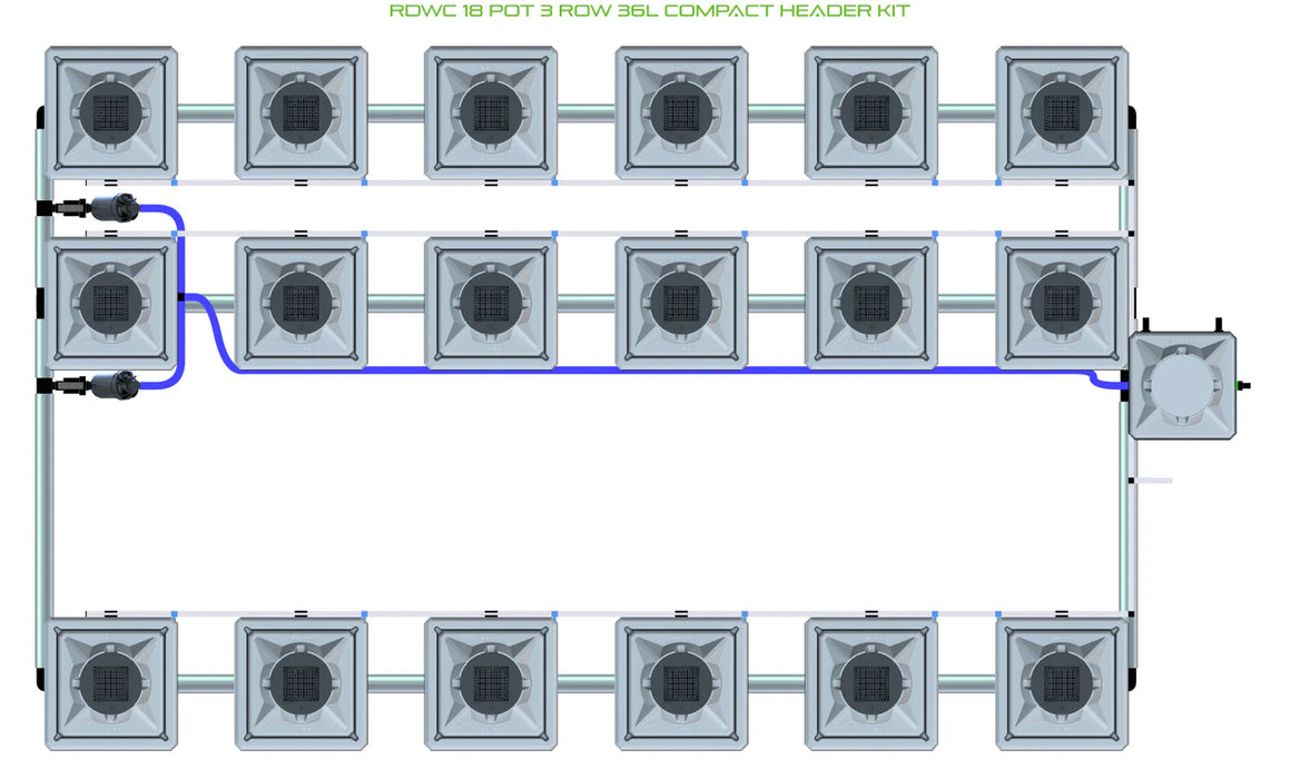 Alien Hydroponics RDWC 18 Pot 3 Row Kit