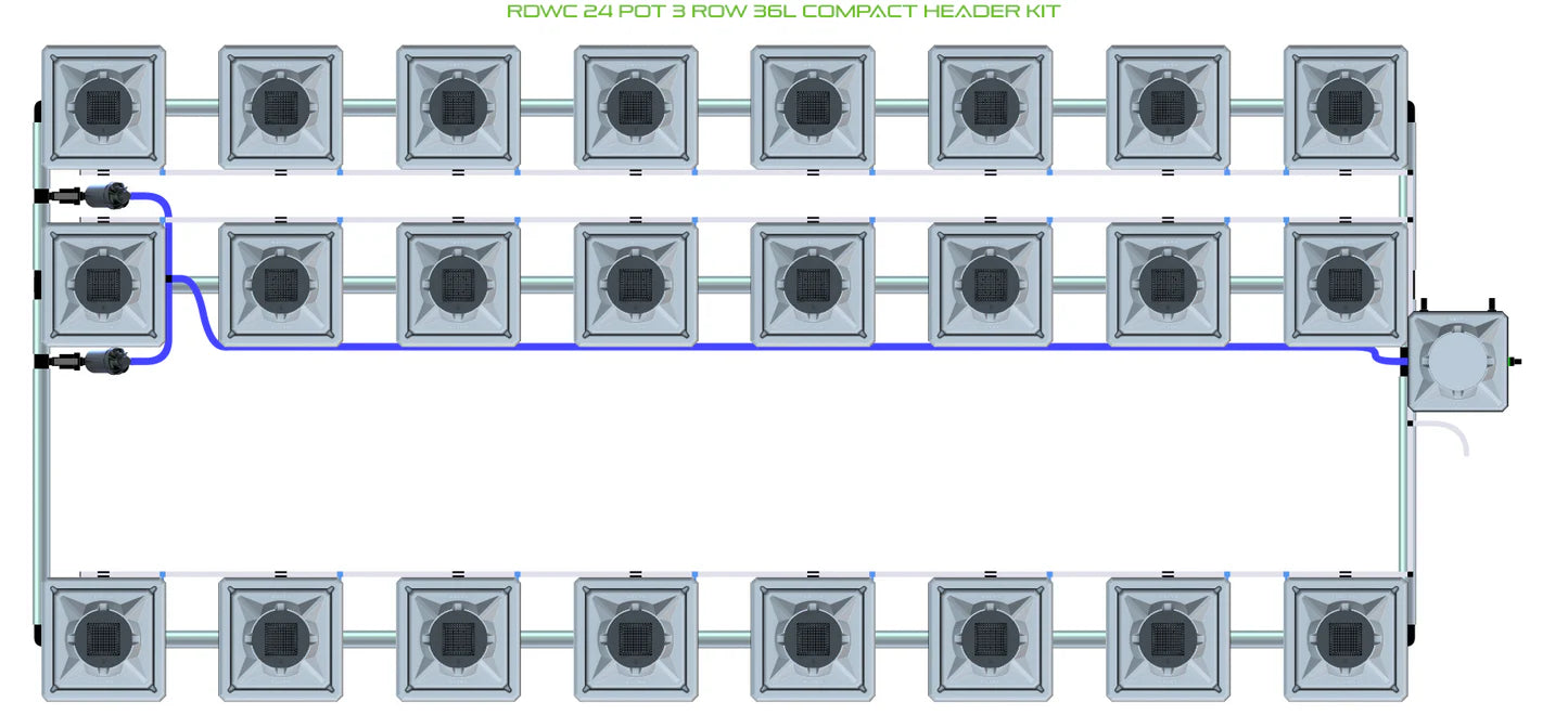 Alien Hydroponics RDWC 24 Pot 3 Row Kit