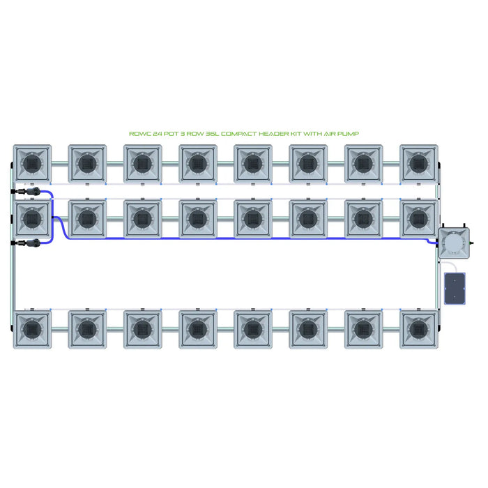 Alien Hydroponics RDWC 24 Pot 3 Row Kit