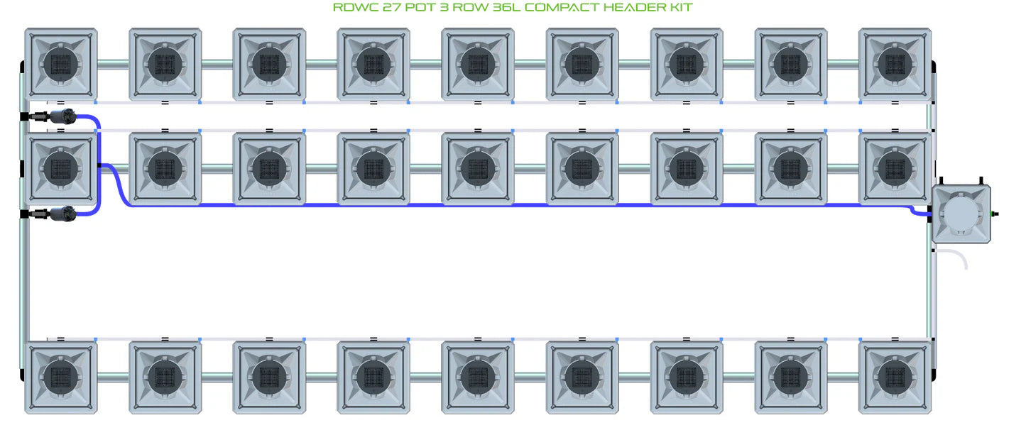 Alien Hydroponics RDWC 27 Pot 3 Row Kit