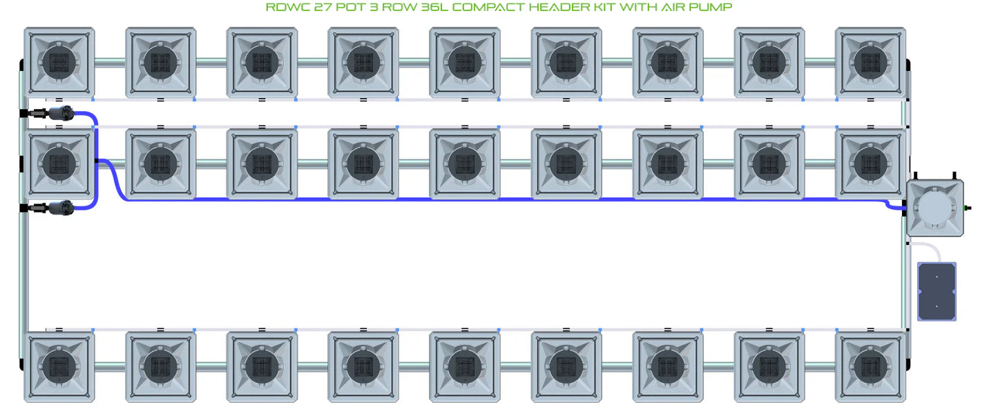 Alien Hydroponics RDWC 27 Pot 3 Row Kit