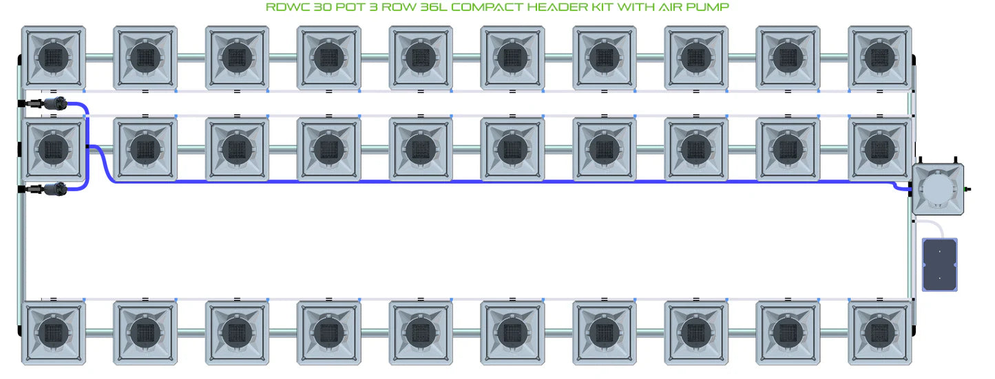 Alien Hydroponics RDWC 30 Pot 3 Row Kit