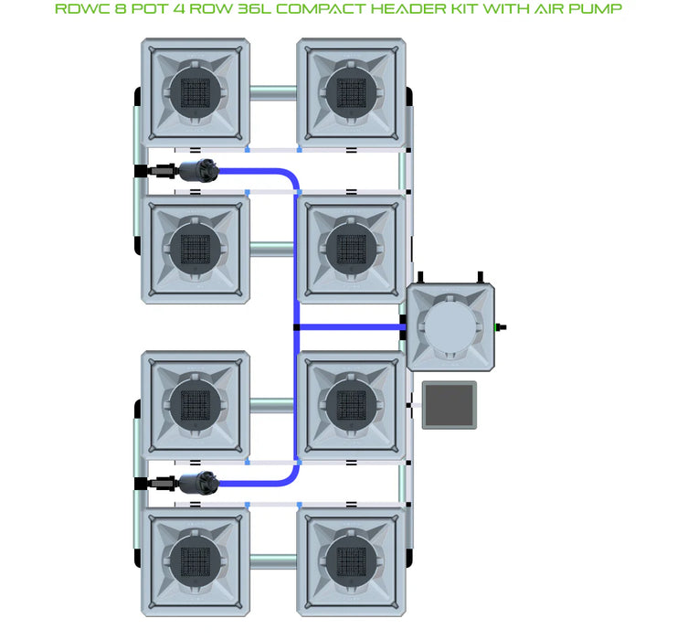 Alien Hydroponics RDWC 8 Pot 4 Row Kit