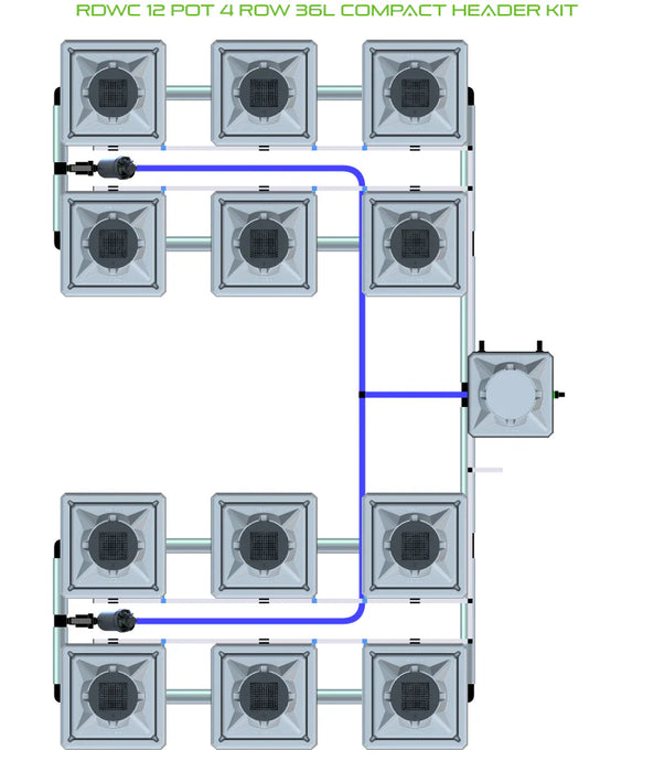 Alien Hydroponics RDWC 12 Pot 4 Row Kit