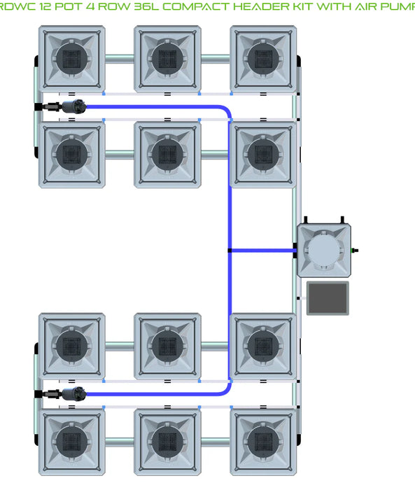 Alien Hydroponics RDWC 12 Pot 4 Row Kit