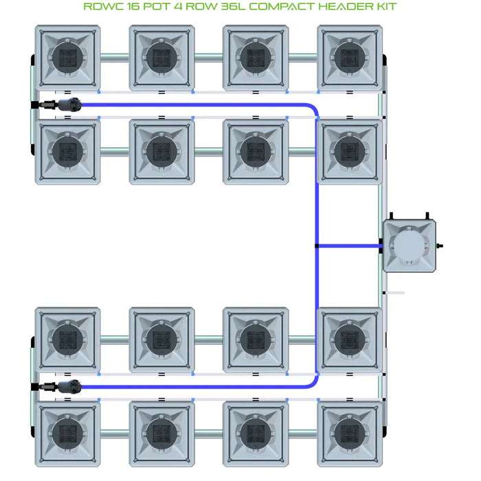 Alien Hydroponics RDWC 16 Pot 4 Row Kit
