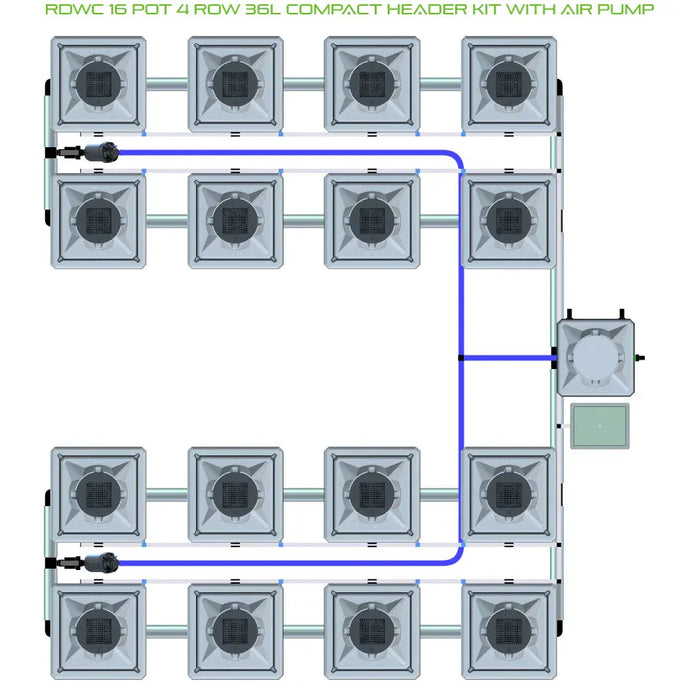 Alien Hydroponics RDWC 16 Pot 4 Row Kit