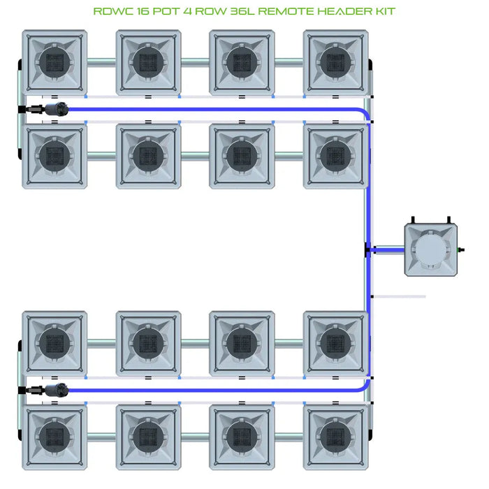 Alien Hydroponics RDWC 16 Pot 4 Row Kit