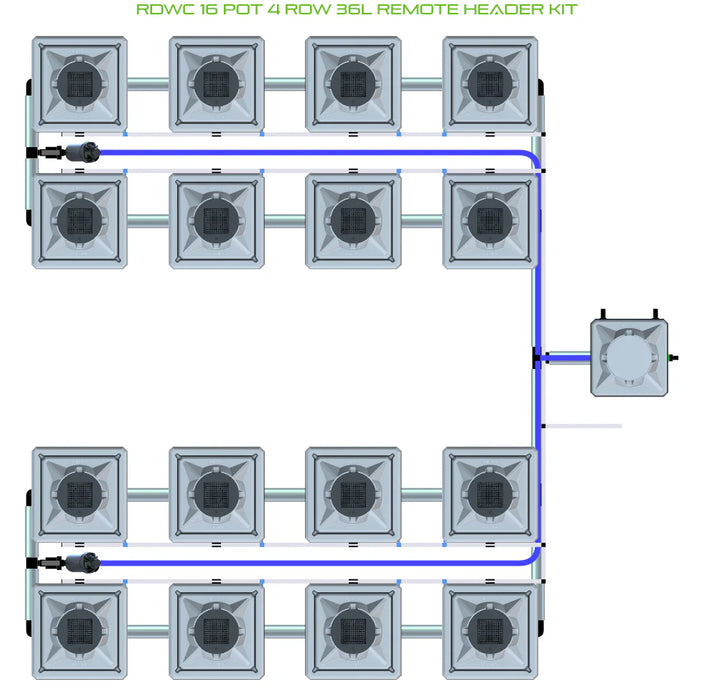 Alien Hydroponics RDWC 16 Pot 4 Row Kit