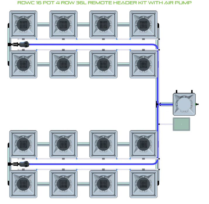 Alien Hydroponics RDWC 16 Pot 4 Row Kit