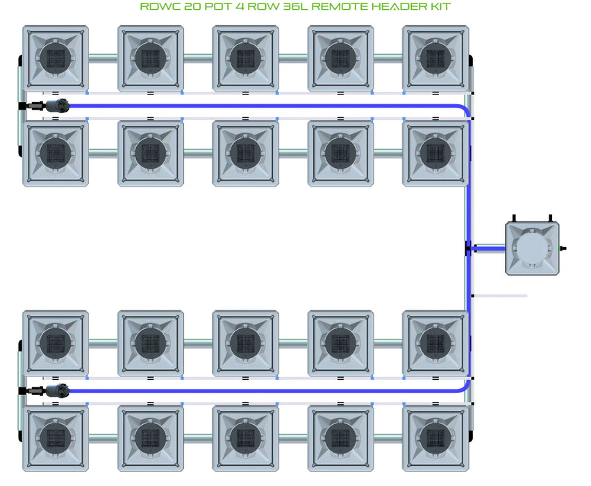 Alien Hydroponics RDWC 20 Pot 4 Row Kit