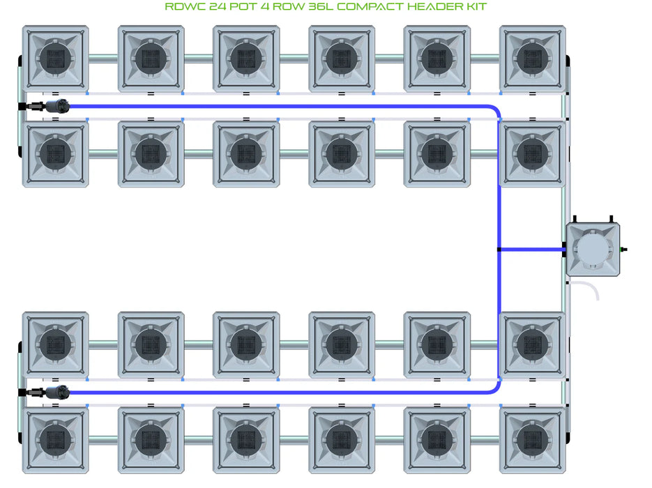 Alien Hydroponics RDWC 24 Pot 4 Row Kit