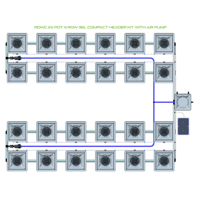 Alien Hydroponics RDWC 24 Pot 4 Row Kit