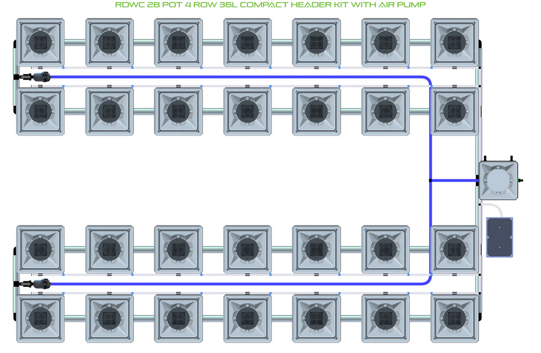 Alien Hydroponics RDWC 28 Pot 4 Row Kit