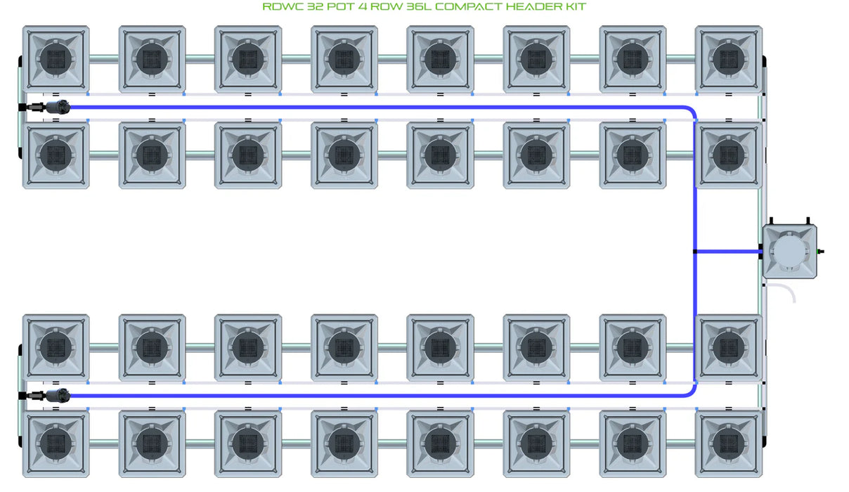 Alien Hydroponics RDWC 32 Pot 4 Row Kit