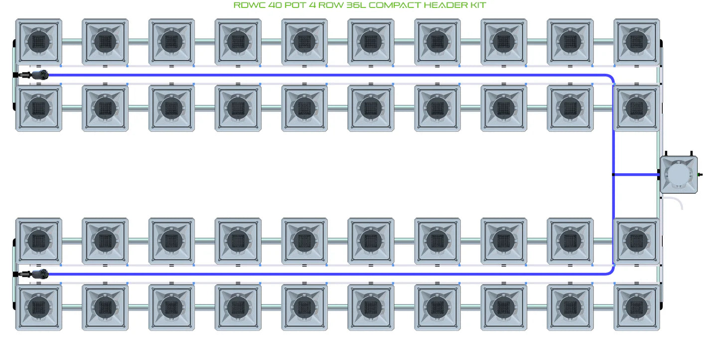 Alien Hydroponics RDWC 40 Pot 4 Row Kit