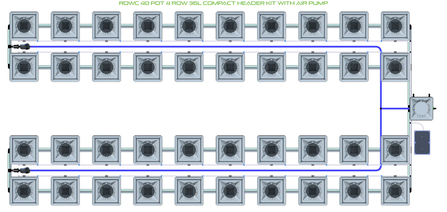 Alien Hydroponics RDWC 40 Pot 4 Row Kit