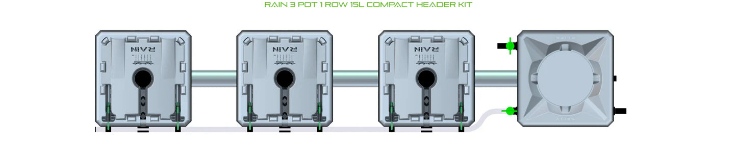 Alien Hydroponics RAIN 3 Pot 1 Row Kit