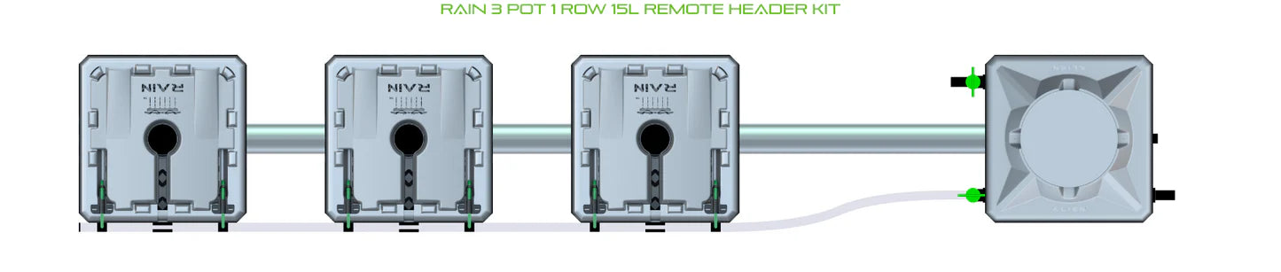 Alien Hydroponics RAIN 3 Pot 1 Row Kit