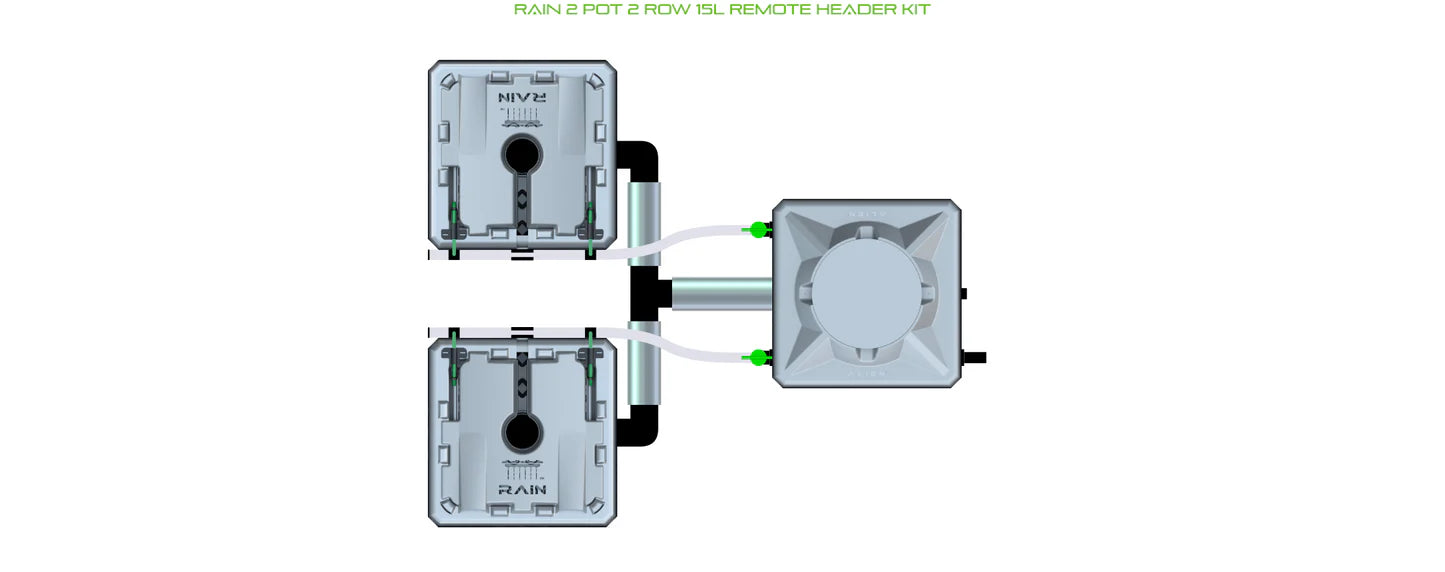 Alien Hydroponics RAIN 2 Pot 2 Row Kit