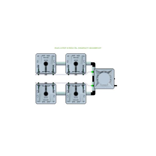 Alien Hydroponics RAIN 4 Pot 2 Row Kit