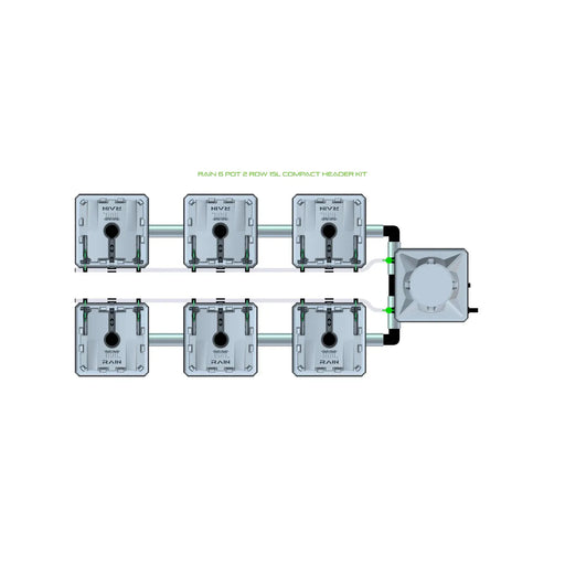 Alien Hydroponics RAIN 6 Pot 2 Row Kit