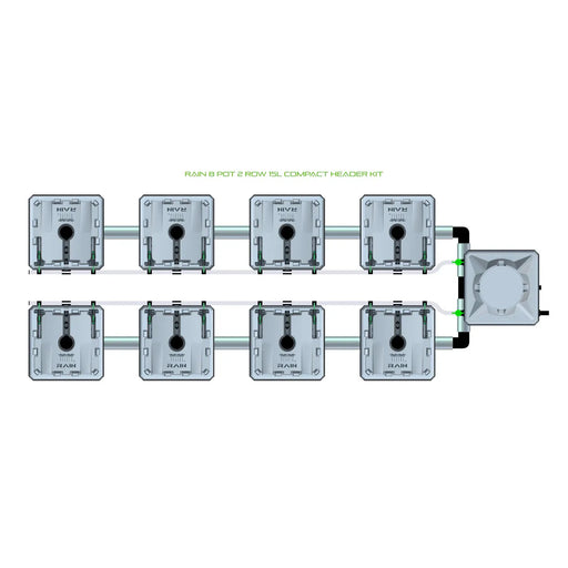 Alien Hydroponics RAIN 8 Pot 2 Row Kit