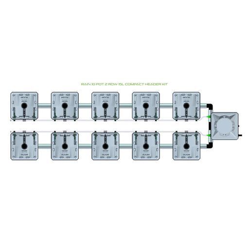 Alien Hydroponics RAIN 10 Pot 2 Row Kit