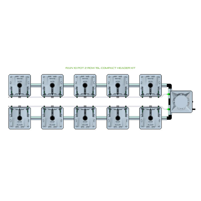 Alien Hydroponics RAIN 10 Pot 2 Row Kit