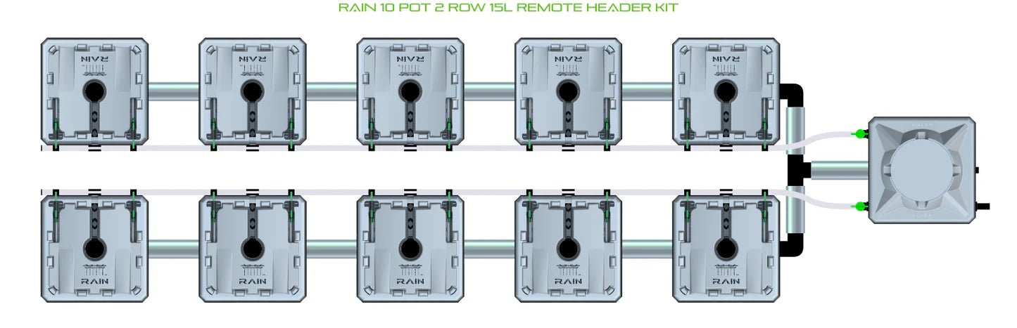 Alien Hydroponics RAIN 10 Pot 2 Row Kit