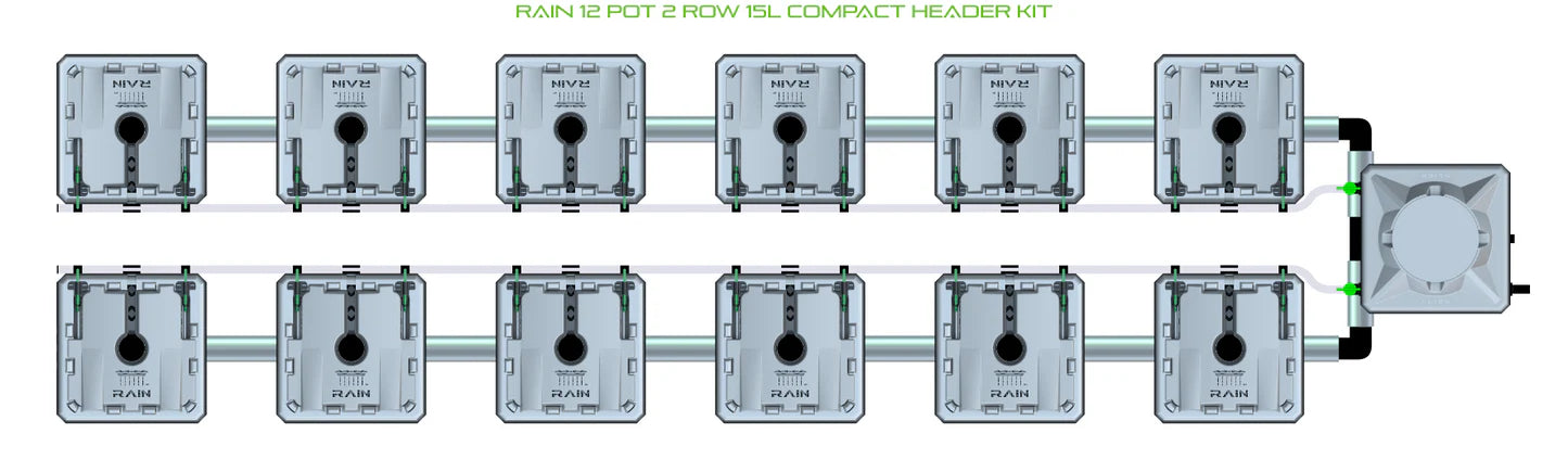 Alien Hydroponics RAIN 12 Pot 2 Row Kit