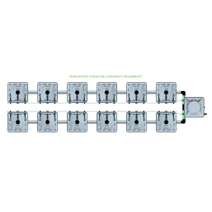 Alien Hydroponics RAIN 12 Pot 2 Row Kit