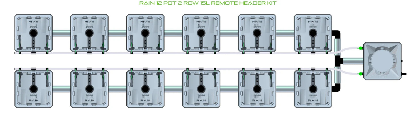 Alien Hydroponics RAIN 12 Pot 2 Row Kit