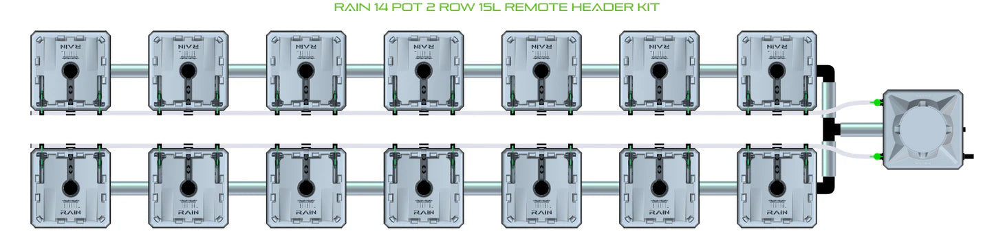 Alien Hydroponics RAIN 14 Pot 2 Row Kit