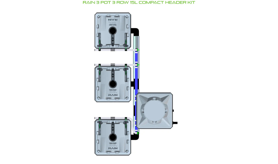 Alien Hydroponics RAIN 3 Pot 3 Row Kit