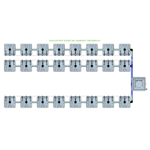 Alien Hydroponics RAIN 24 Pot 3 Row Kit