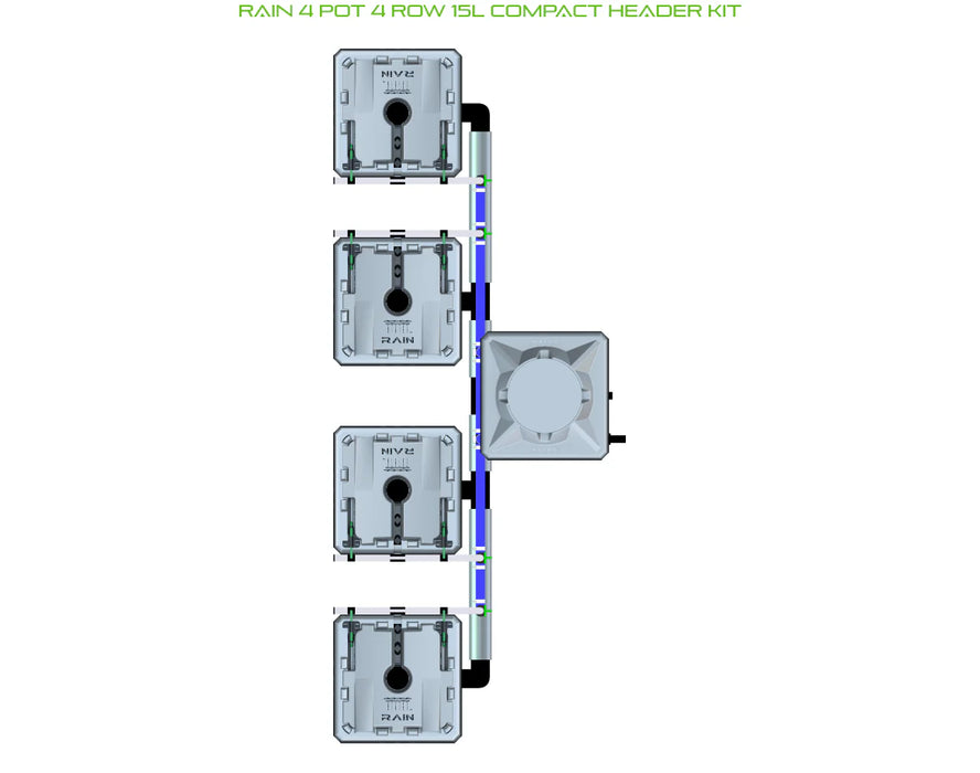 Alien Hydroponics RAIN 4 Pot 4 Row Kit