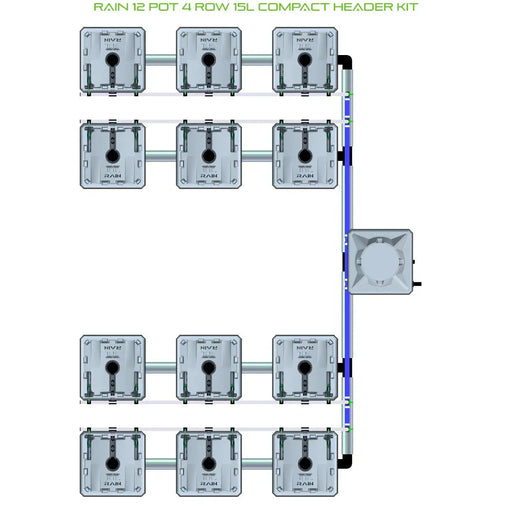 Alien Hydroponics RAIN 12 Pot 4 Row Kit