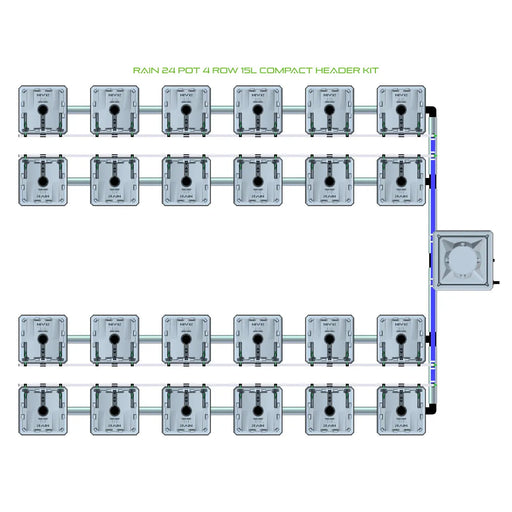 Alien Hydroponics RAIN 24 Pot 4 Row Kit