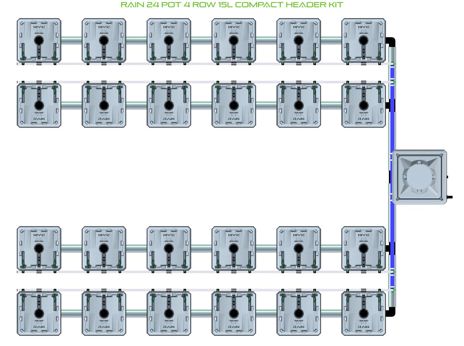 Alien Hydroponics RAIN 24 Pot 4 Row Kit