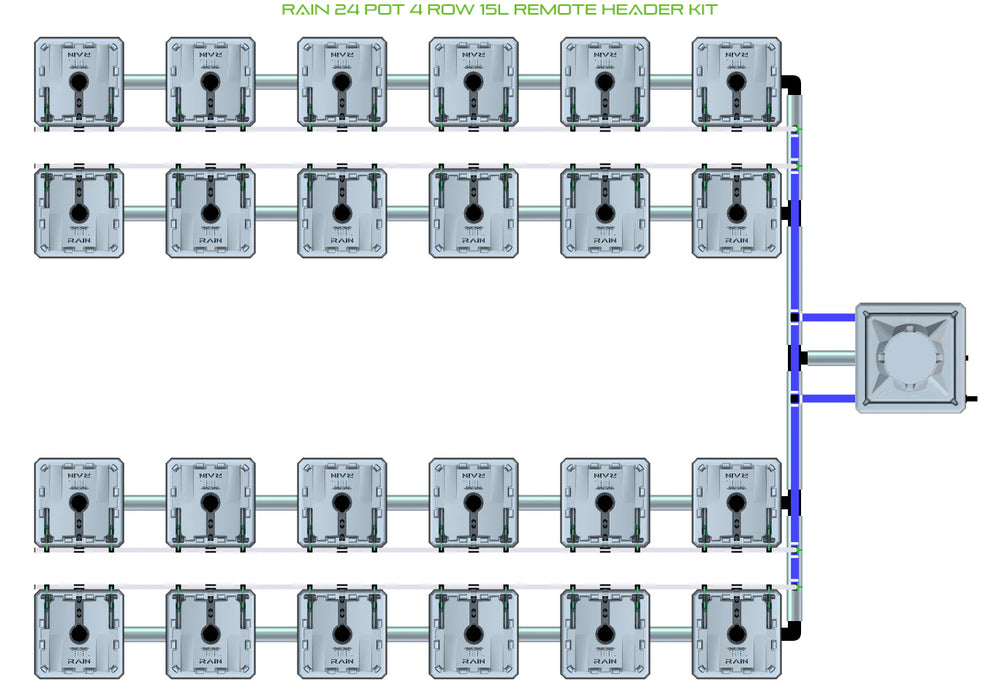 Alien Hydroponics RAIN 24 Pot 4 Row Kit